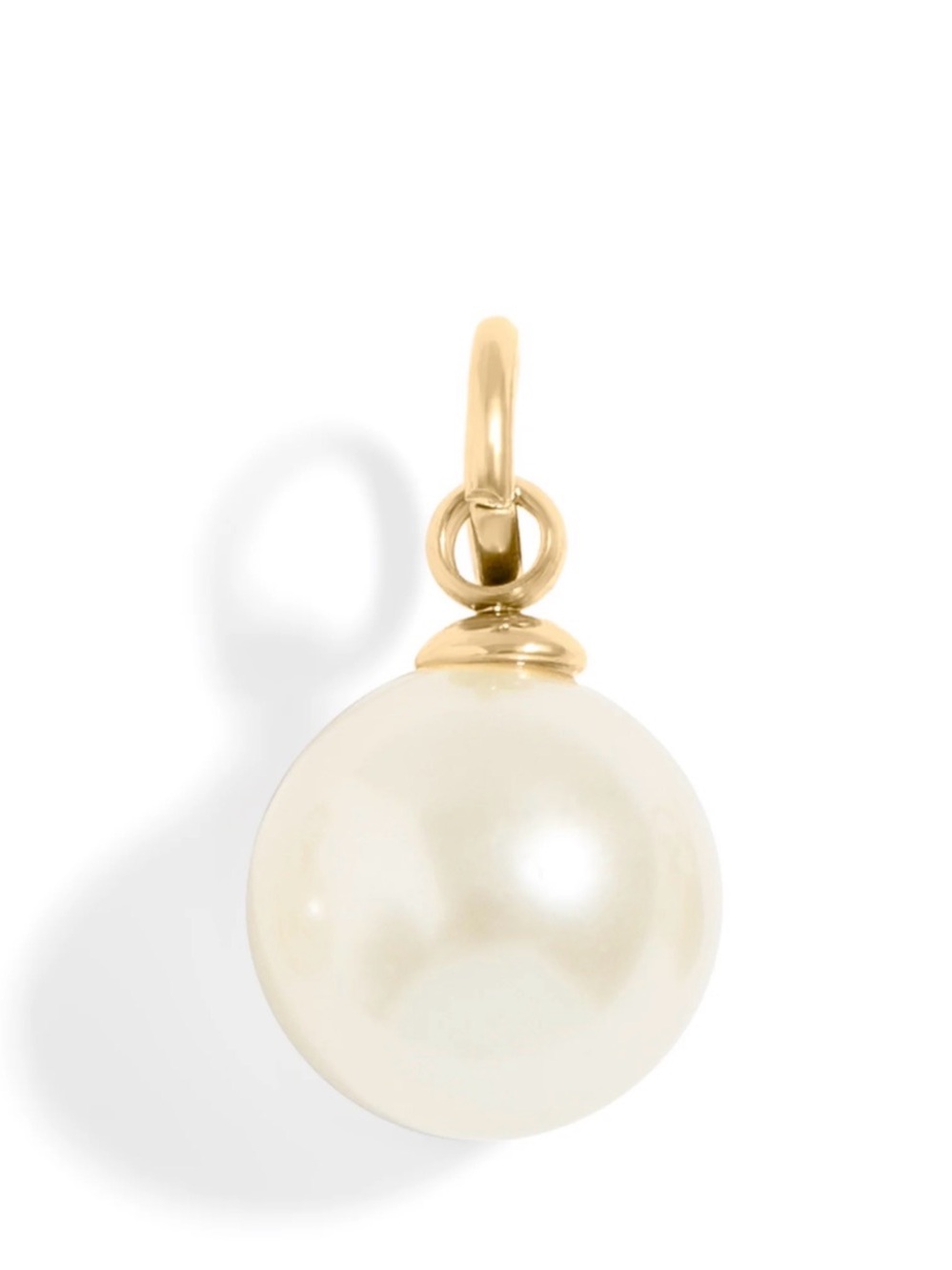 Gold Pearl Drop Pendant - Cream Pearl Charm